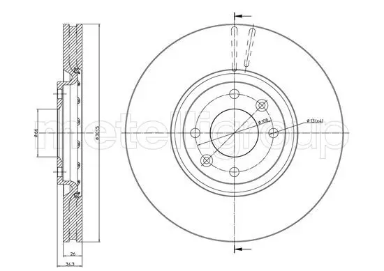 METELLI 230985C Диск тормозной