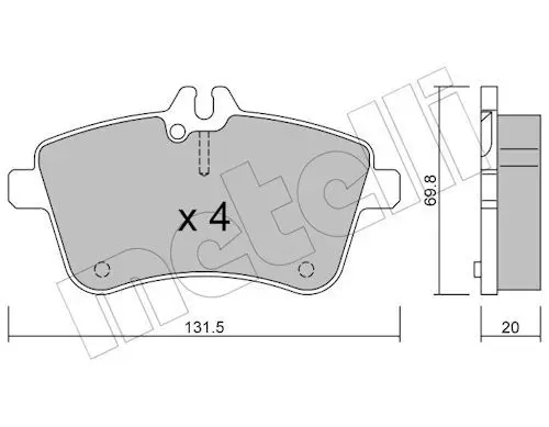 METELLI 2206470 К-т дисков. тормоз. колодок