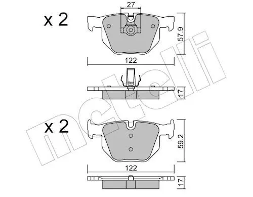 Metelli 2206440 Колодки тормозные задние