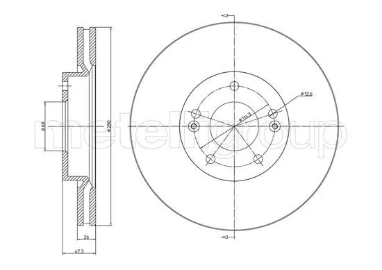 METELLI 230927C Диск тормозной передний