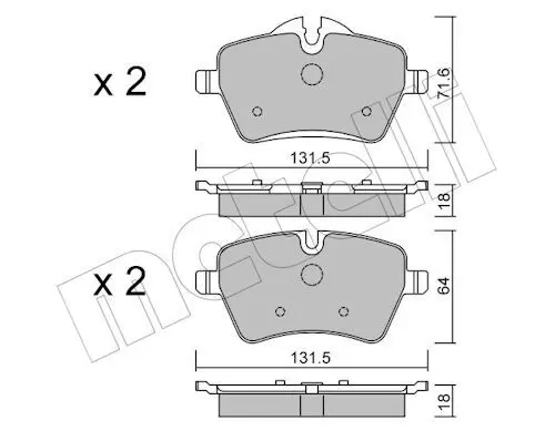 METELLI 2207680 Колодки тормозные дисковые
