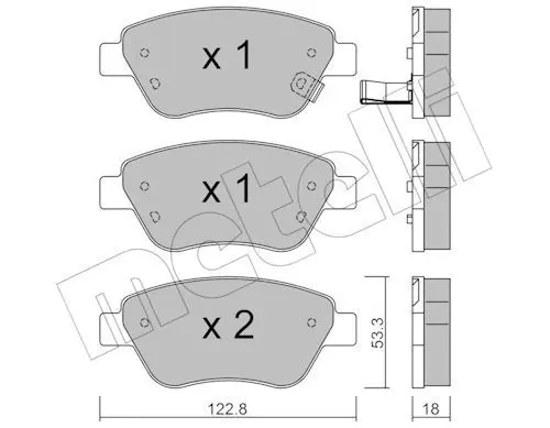 METELLI 2203212 Колодки тормозные передние