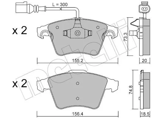 Metelli 2205522 Комплект дисков. тормоз.