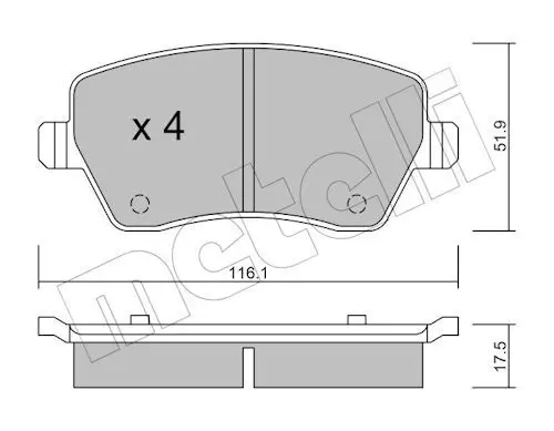 Metelli 2204850 Колодки тормозные передние