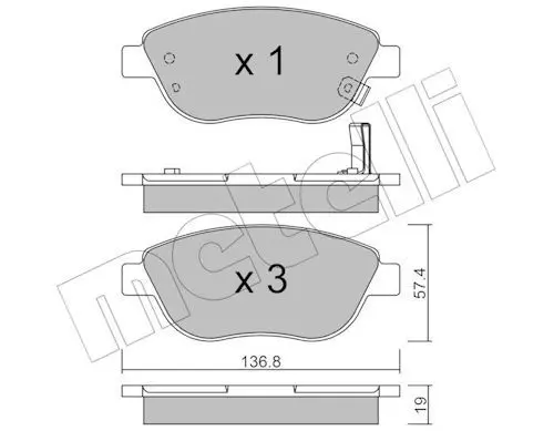 METELLI 2203222 Комплект тормозных колодок