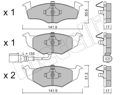 METELLI 2202063 К-т дисков. тормоз. колодок