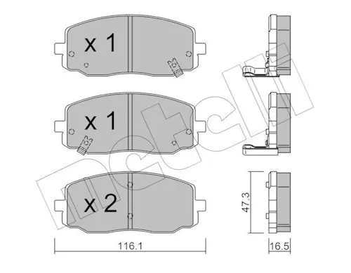 METELLI 2206290 Комплект тормозных колодок