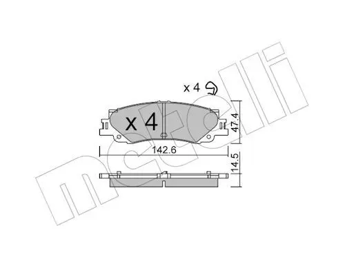 METELLI 2214020 Комплект тормозных колодок,