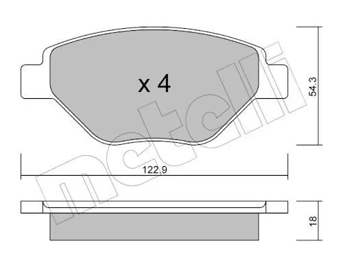 METELLI 2205430 Комплект тормозных колодок