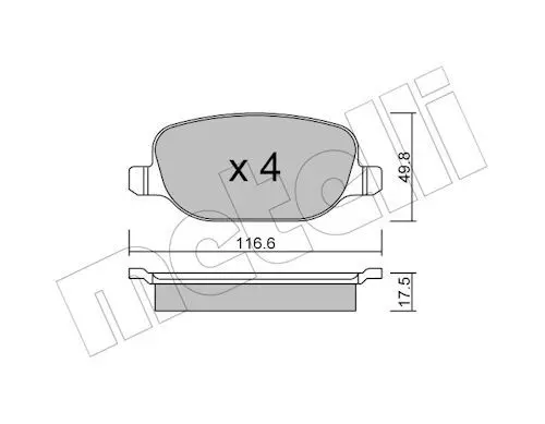 METELLI 2207040 Комплект тормозных колодок