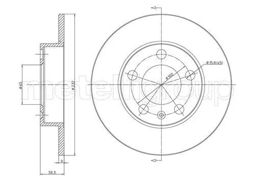 METELLI 230366C Диск тормозной задний