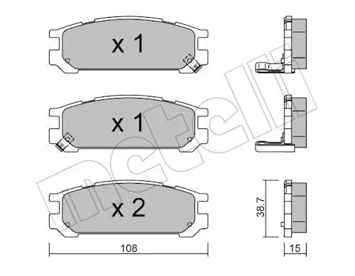 METELLI 2202040 Комплект тормозных колодок