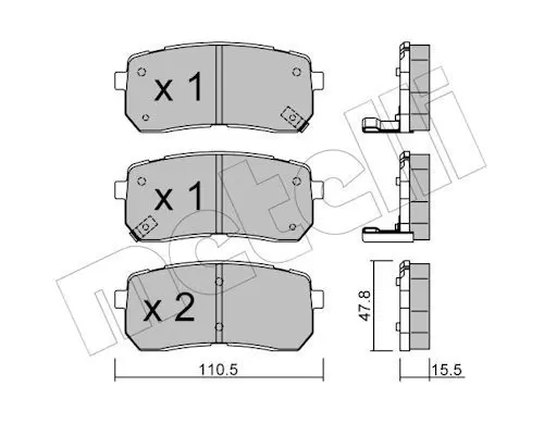 Metelli 2207860 Колодки тормозные задние