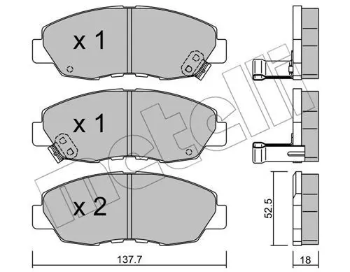 METELLI 2203840 К-т дисков. тормоз. колодок