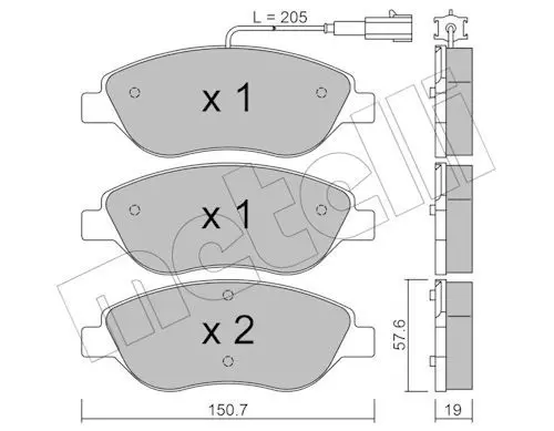 METELLI 2205770 Комплект тормозных колодок