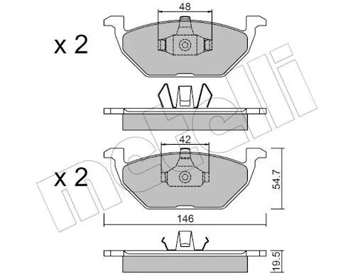 Metelli 2202111 Колодки тормозные передние