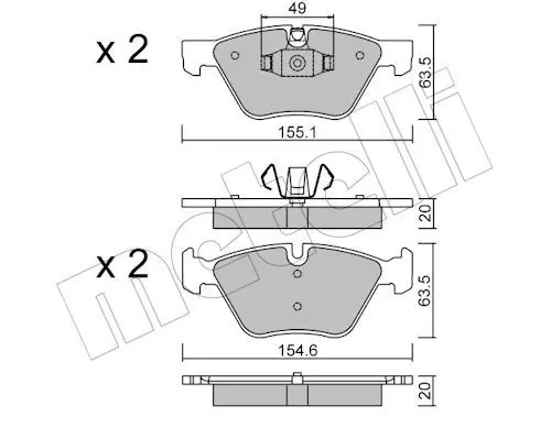 Metelli 2205575 Колодки тормозные дисковые