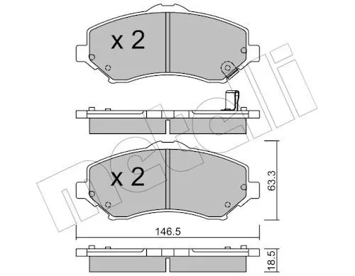 Metelli 2208621 Колодки тормозные барабаные,