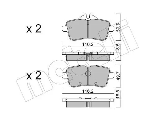 METELLI 2209680 Колодки тормозные дисковые