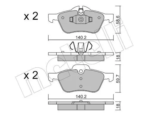 METELLI 2205550 Комплект тормозных колодок