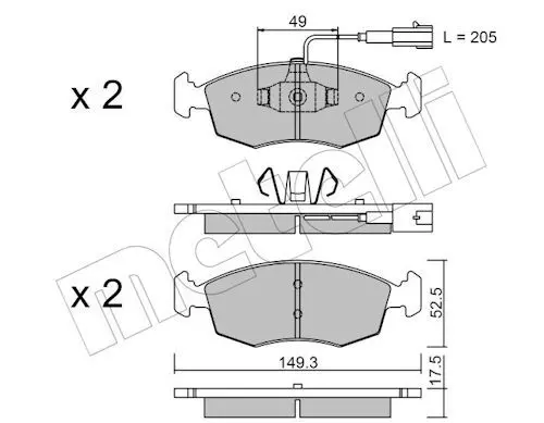 METELLI 2202744 Комплект тормозных колодок