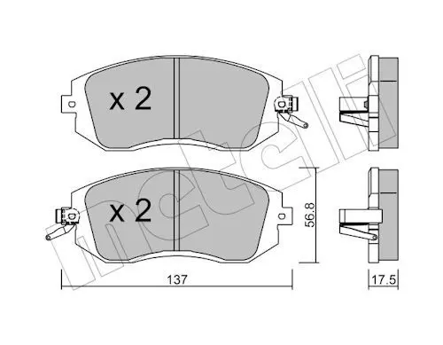 Metelli 2205001 Колодки тормозные