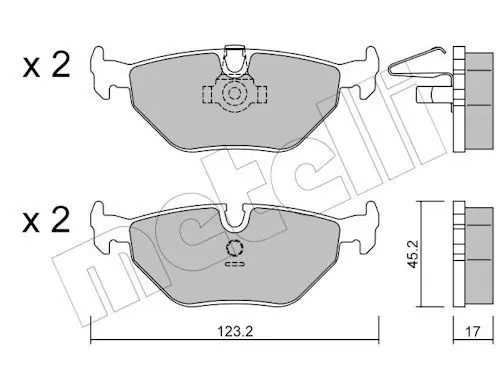METELLI 2202100 Колодки тормозные задние