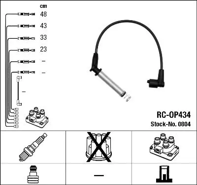 NGK 0804 Провода зажигания к-т RC-OP434