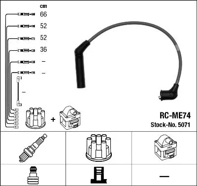 5071 Провода высоковольтные RCME74