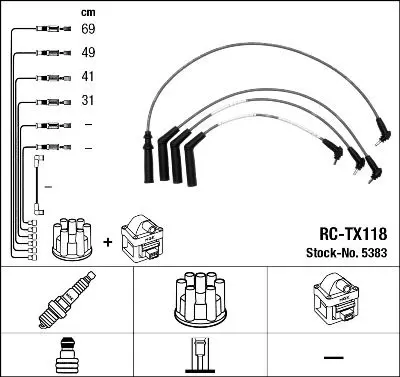 5383 ПРОВОДА ВЫСОКОВОЛЬТНЫЕ RCTX118