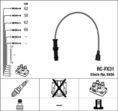 NGK 8456 Комплект в/в проводов RC-FX31