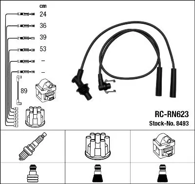 NGK 8493 Провода зажигания (к-т)