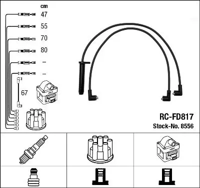 NGK 8556 Провода зажигания (к-т)