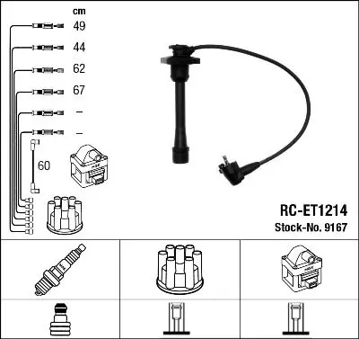 NGK 9167 Провода зажигания (к-т)