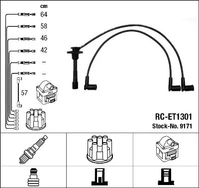 NGK 9171 Провода в/в NGK /RCET1301/