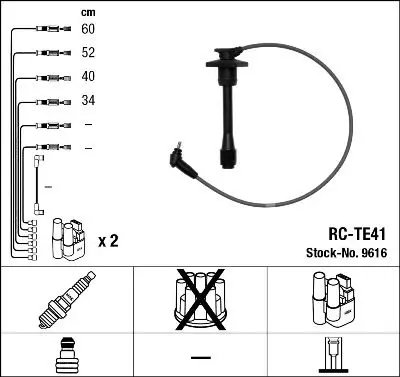 NGK 9616 Провода высоковольтные RCTE41