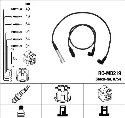 NGK 0754 Комплект электропроводки