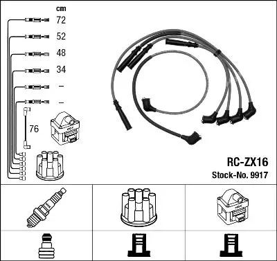 NGK 9917 Провода зажигания (к-т)