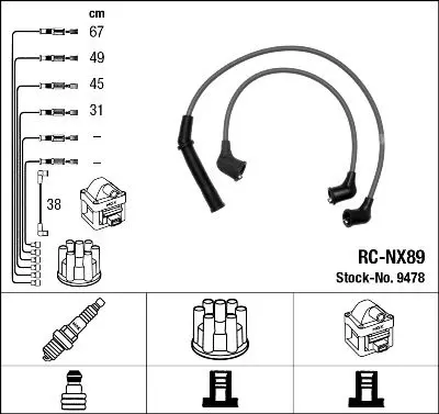 9478 Провода зажигания NGK RC NX89