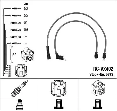 NGK 0973 Комплект электропроводки