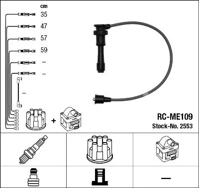 2553 NGK Провода высоковольтные RCME109