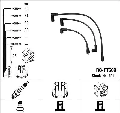 NGK 8211 Провода зажигания (к-т)