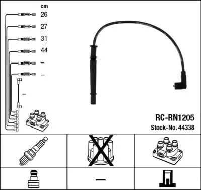 NGK 44338 Провода зажигания (к-т)