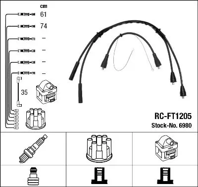 NGK 6980 Комплект электропроводки