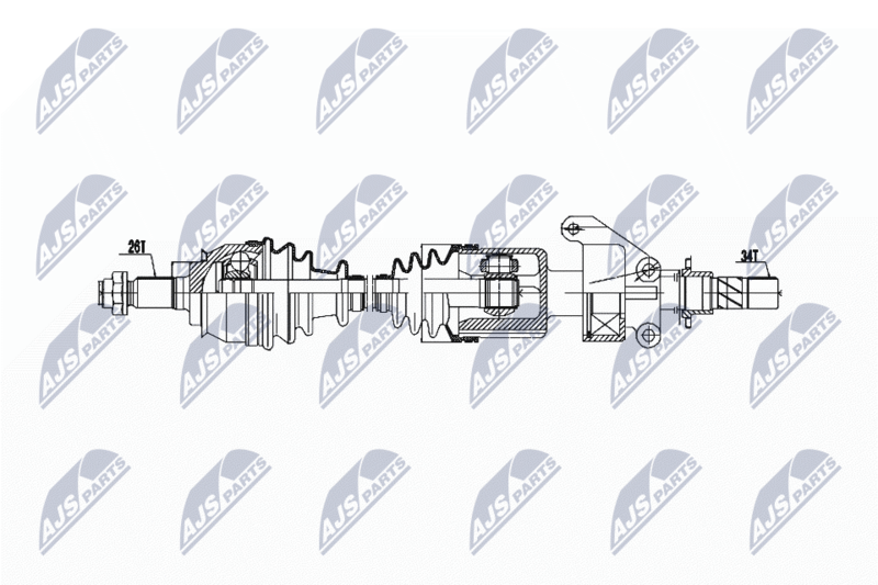 NTY NPWBM021 ПОЛУОСЬ MINI COOPER S 1.6