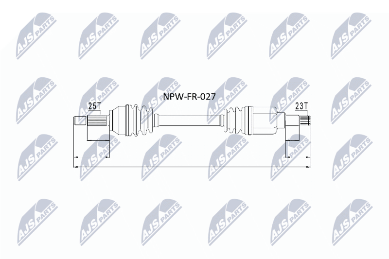 NTY NPWFR027 Полуось приводная