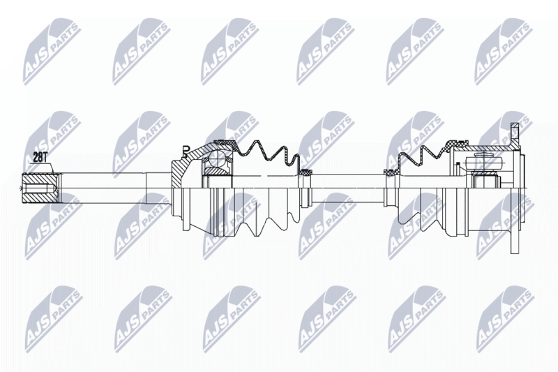 NTY NPWMS051 ПОЛУОСЬ MITSUBISHI L200 4WD