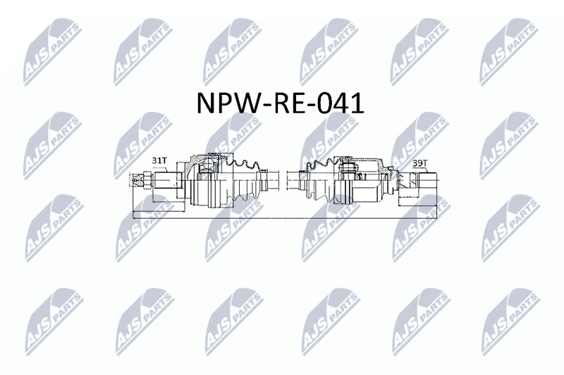 NTY NPWRE041 ПОЛУОСЬ RENAULT MASTER FWD