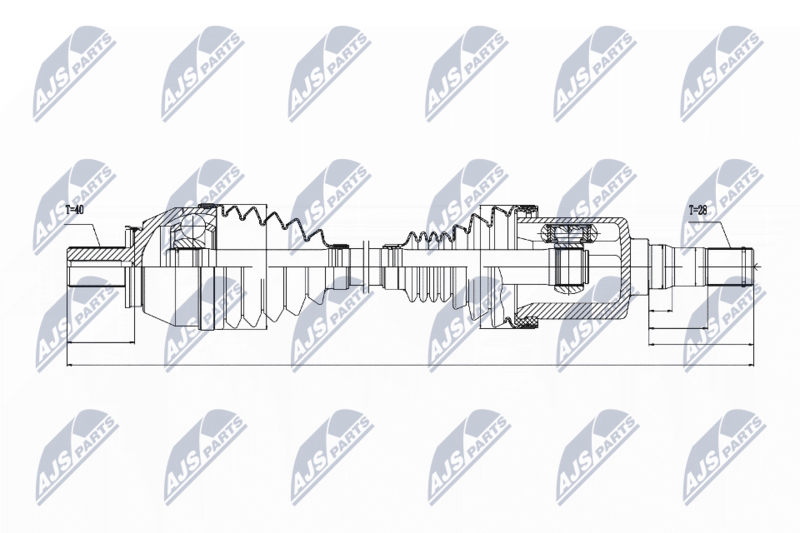 NPW-VV-033 Полуось Volvo 2.0T,2.0T5
