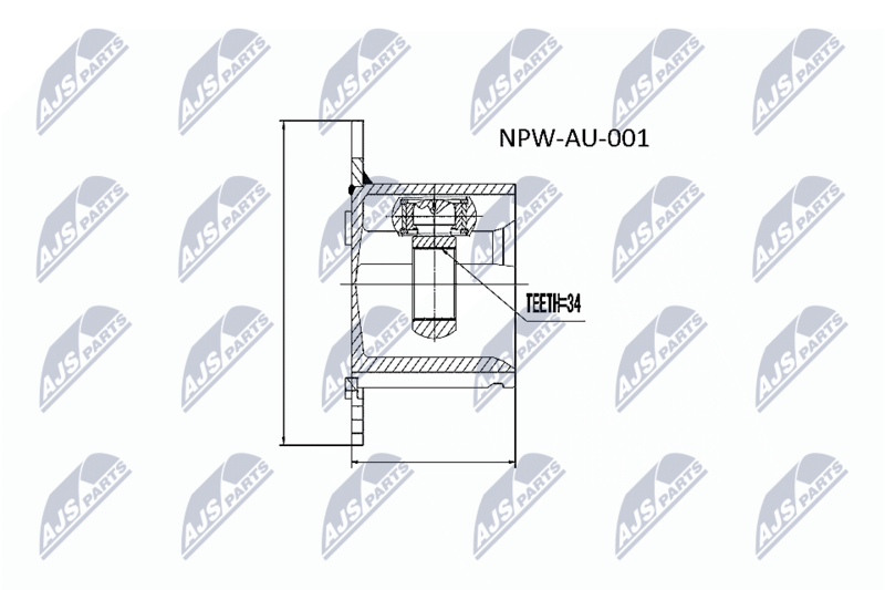 NPW-AU-001 ШРУС НАРУЖНЫЙ VW SHARAN 03 ,